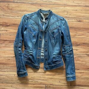 AX Armani Exchange , Mandarin Collar Denim Women Jean Jacket Size Small